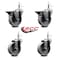 Service Caster Semi Steel Swivel Grip Ring Caster Set 44'' Wheels&7/16'' Stems-2 w/BRK, 4PK SCC-GR20S414-SSS-PLB-716138-2-S-2 - alternate 3